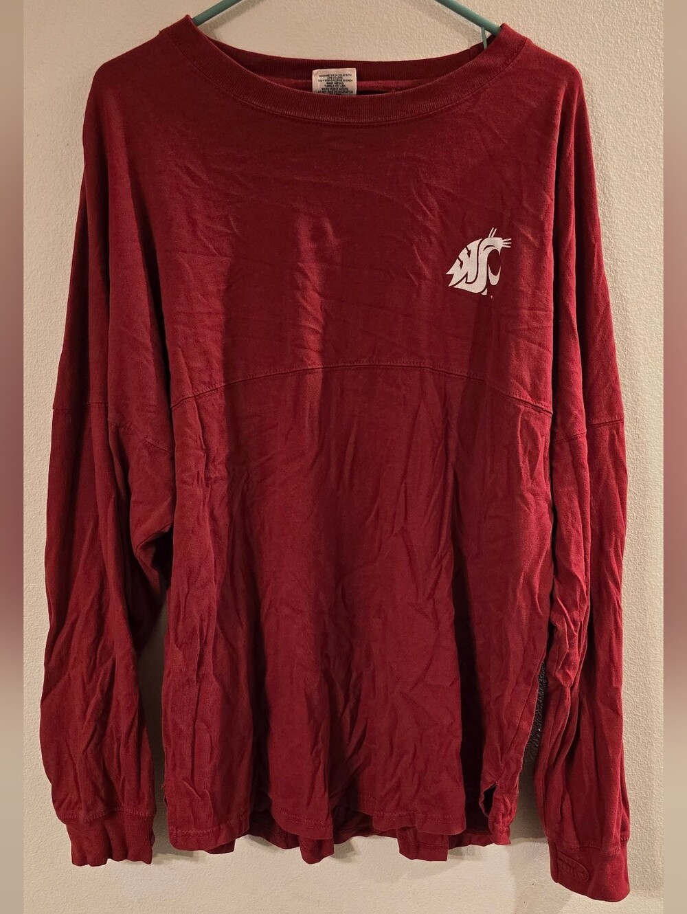 WSU Maroon Long-Sleeve Tee with Chest Logo